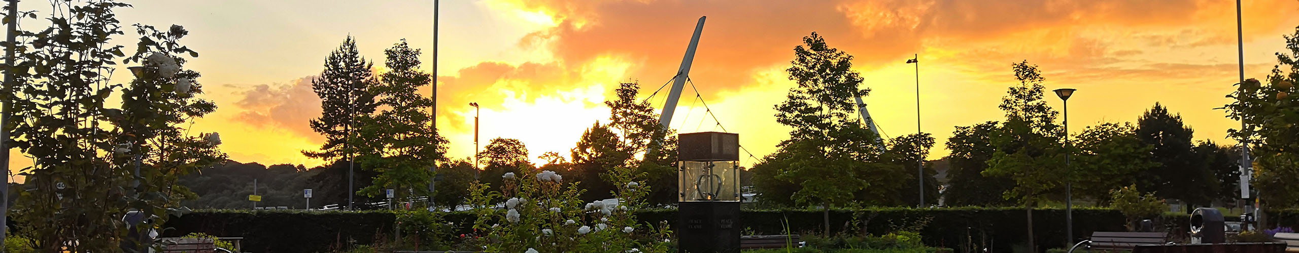 Sunrise at the Peace Flame on the summer soltice